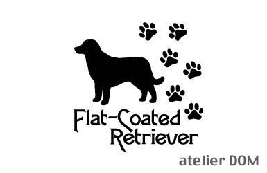 [犬のステッカー]『DOG STICKER』肉球いっぱいドッグステッカーフラットコーテッドレトリーバー (Lサイズ)