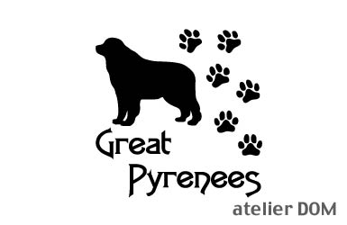 [犬のステッカー]『DOG STICKER』肉球いっぱいドッグステッカーグレートピレニーズ (Sサイズ)