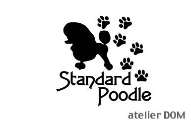 [犬のステッカー]『DOG STICKER』肉球いっぱいドッグステッカースタンダードプードル A (Lサイズ)プードル