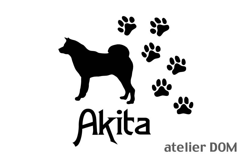 [犬のステッカー]『DOG STICKER』肉球いっぱいドッグステッカー秋田犬 (Sサイズ)