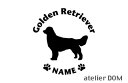 [犬のステッカー]DOG STICKER名前入りドッグステッカーゴールデンレトリーバー(Sサイズ)ゴールデン ゴールデンレトリバー 犬 ステッカー シール