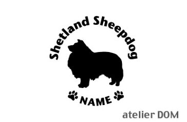 [犬のステッカー]『DOG STICKER』名前入りドッグステッカーシェットランドシープドッグ (Lサイズ)