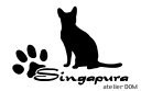 少し大きめのキャット猫ステッカーシンガプーラ