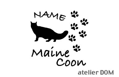名前入り猫 キャットステッカーメインクーンCタイプ