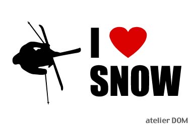 I LOVE SNOW ステッカースキー3(Sサイズ)