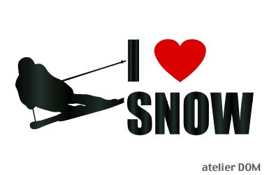 I LOVE SNOW ステッカースキー4(Sサイズ)