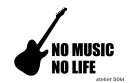 NO MUSIC NO LIFE ステッカー テレキャスタータイプ (Lサイズ)
