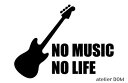 NO MUSIC NO LIFE ステッカー ムスタングベースタイプ (Sサイズ)