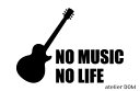 NO MUSIC NO LIFE ステッカー レスポールタイプ (Sサイズ)