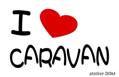 I LOVE CARAVANキャラバンまるもじステッカー