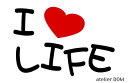 I LOVE LIFEライフまるもじステッカー(2)
