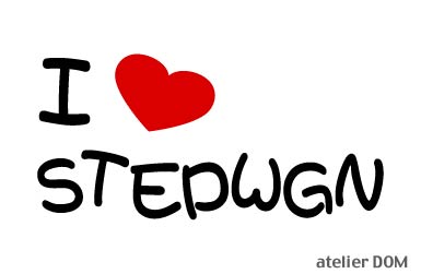 I LOVE STEPWGNステップワゴンまるもじステッカー