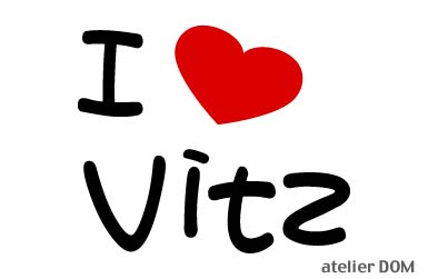 I LOVE Vitzヴィッツまるもじステッカー