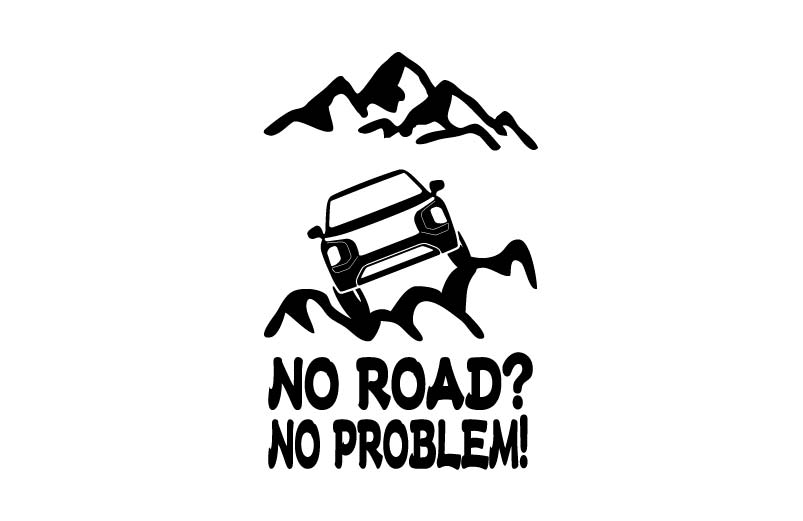 アウトランダー PHEV GN0W オフロード ステッカーNO ROAD? NO PROBLEM!