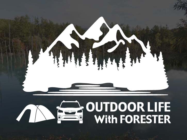 フォレスター SK OUTDOOR LIFE With FORESTER ステッカー Sサイズアウトドア キャンプ シール デカールカッティングステッカー カッティングシール 切り抜き文字 切り文字