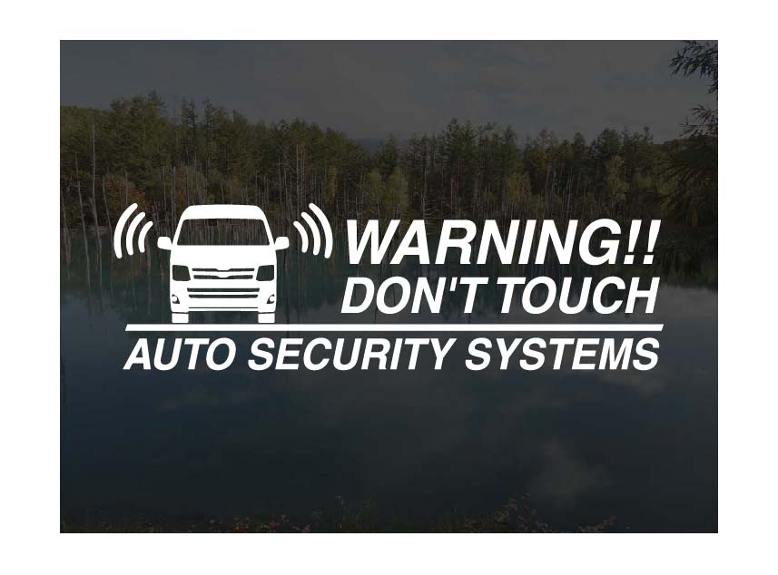 ハイエース200系3型ハイルーフ用セキュリティーステッカー3枚セットアトリエDOMオリジナル[職人手作り]