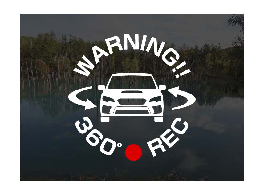 スバル WRX VAB用 360° ドラレコステッカー 7cm×7cm アトリエDOM ドライブレコーダー ステッカー セキュリティステッカー セキュリティーステッカー セキュリティ セキュリティー