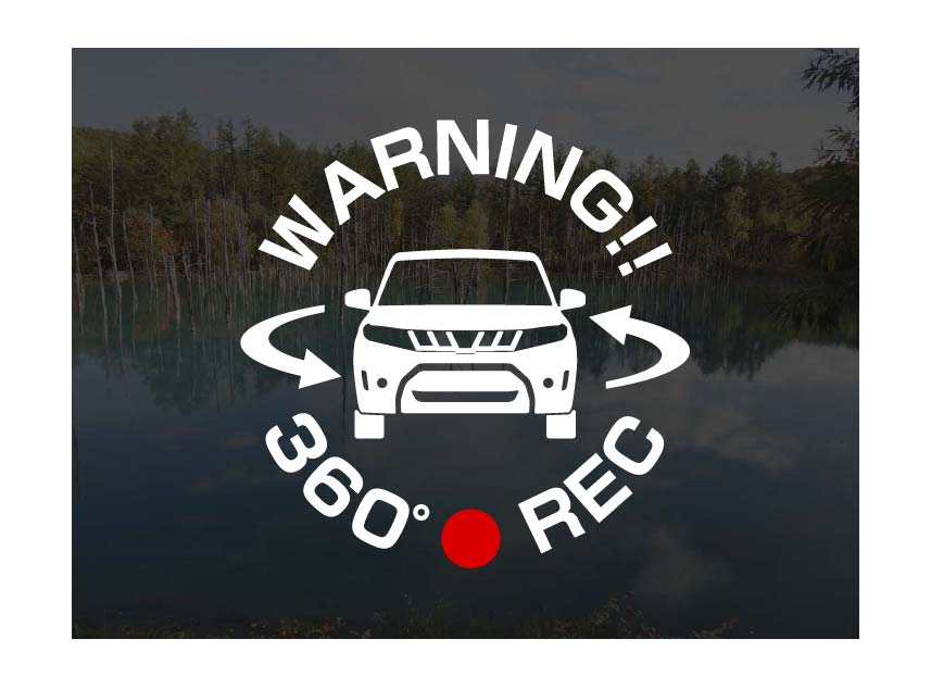 エスクード YEA1S用 360° ドラレコステッカー 7cm×7cm アトリエDOM ドライブレコーダー ステッカー セキュリティステッカー セキュリティーステッカー セキュリティ セキュリティー