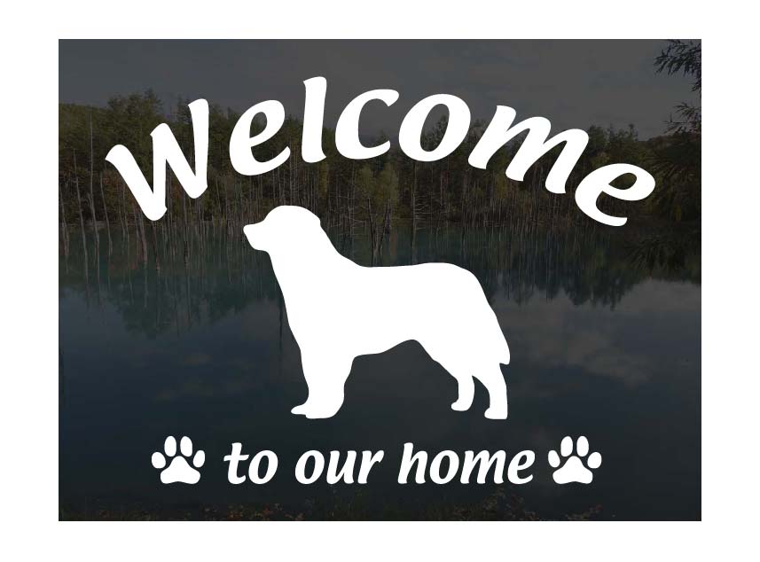 バーニーズマウンテンドッグWelcome ステッカー屋外用 ウェルカム いらっしゃいませ犬 ステッカー シー..