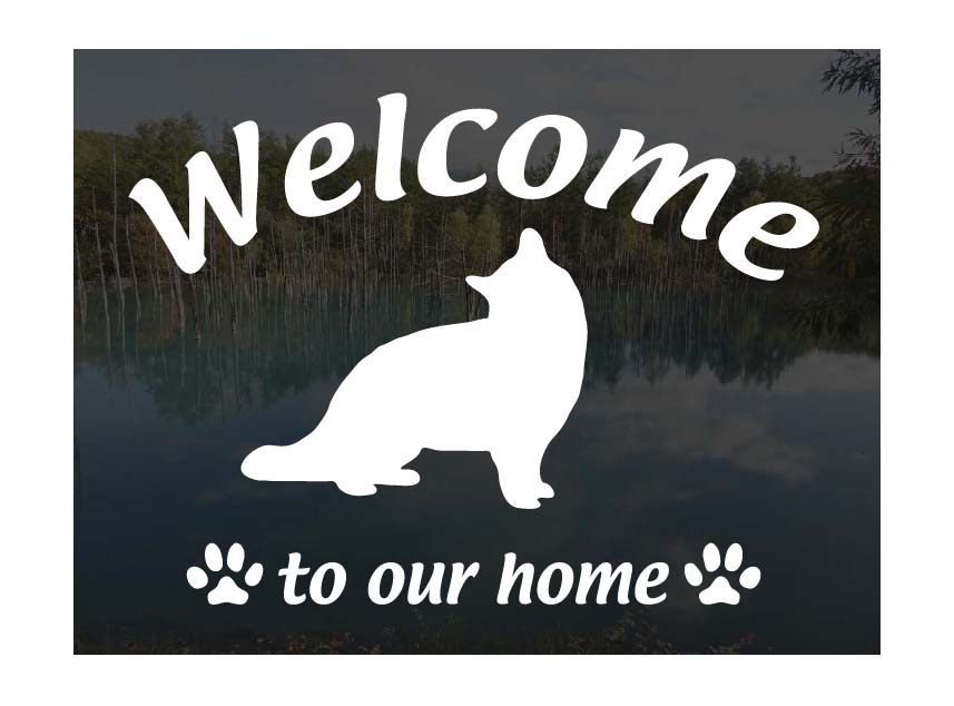ソマリWelcome ステッカー [C]屋外用 ウェルカム いらっしゃいませ猫 ステッカー シール 玄関ドアガラ..