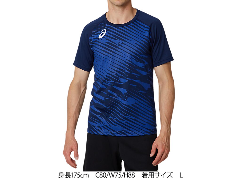 アシックス [asics] グラフィックショートスリーブトップ ユニセックス 2093A044 ブルーエクスパンス (400)