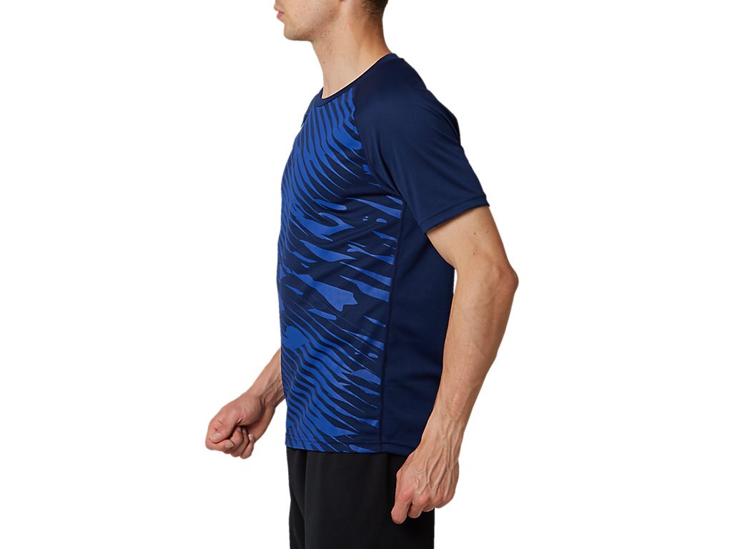 アシックス [asics] グラフィックショートスリーブトップ ユニセックス 2093A044 ブルーエクスパンス (400)