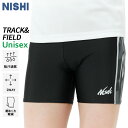 ニシスポーツ NISHI T&Fプラクティスクオータータイツ Pブラック×Pホワイト 2811A580-001 ユニセックス ランニング 陸上 ウエア 25SS
