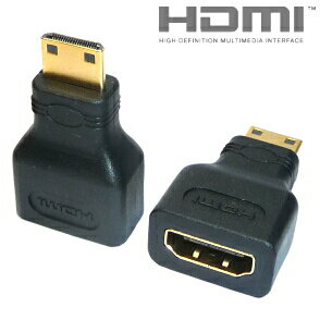 ★ネコポス送料無料★ HDMIケーブル 変換アダプタ HDMI(メス)/ミニHDMI(オス)