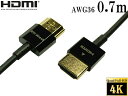 HDMIケーブル 0.7m ハイスピード スーパースリムタイプ 4K,3D対応 HDMI1.4認証★ネコポス送料無料★【0368】(2)