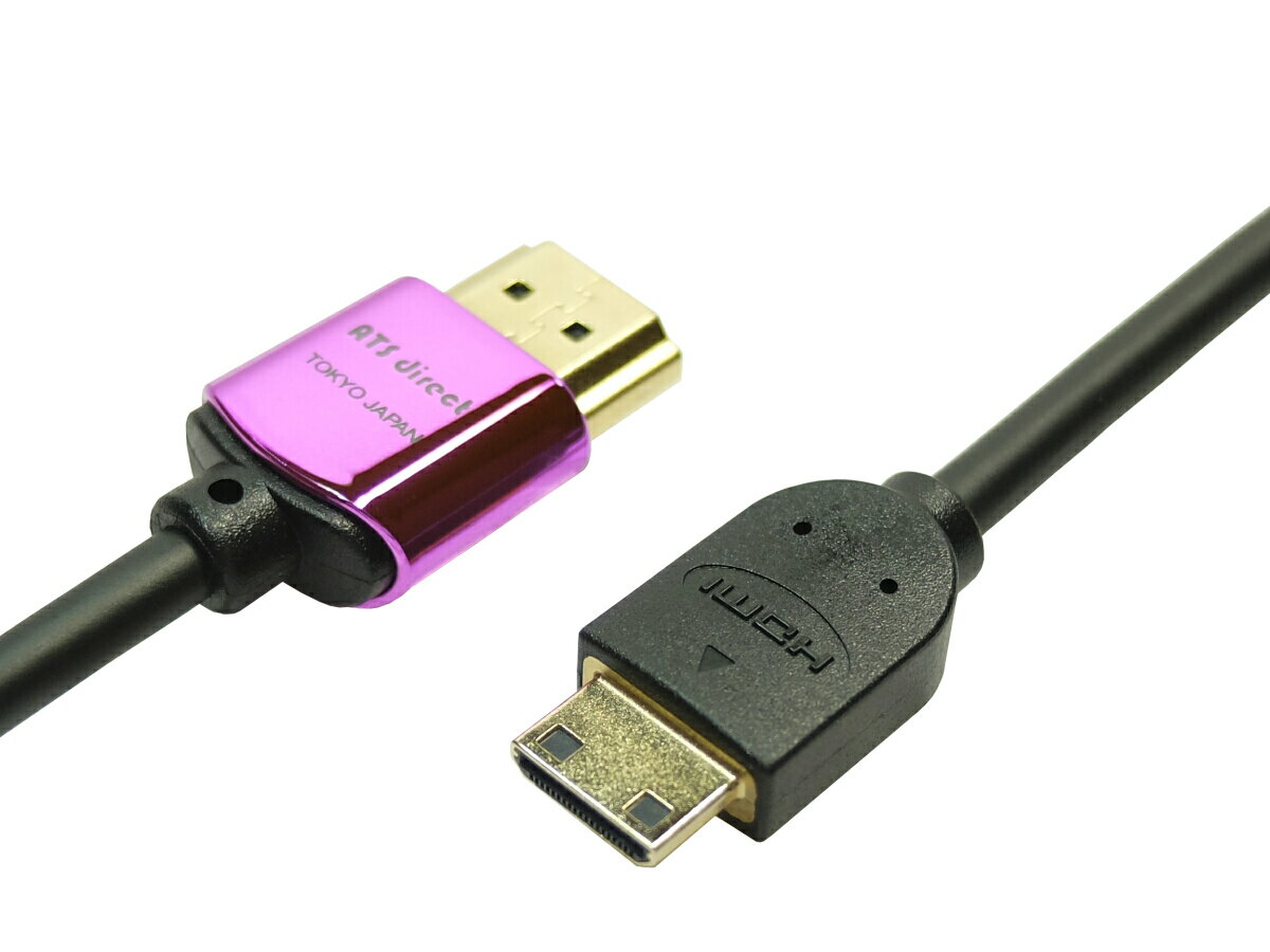 4K 60P 4.4.4 24bit HDMI2.0対応 ミニHDMIケーブル 0.5m High speed with ethernet プレミアムハイスピード仕様ケーブル★ネコポス送料無料★