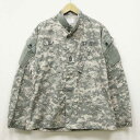 【軍物ジャンク品】【中古】実物 米軍 ACUデジタル カモフラージュジャケット ワッペン付き リップストップ素材 アメリカ US 戦闘服 迷彩 ミリタリー カモフラ 訳あり