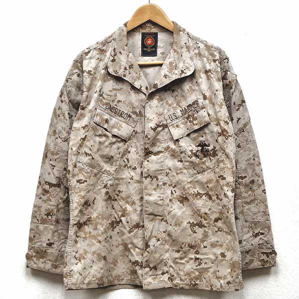 【中古】新品同様◆実物 米海軍 USMC MARPAT（マーパット） デジタルカモ ピクセル デザート ジャケット ワッペン付き♪軍物 ミリタリー 迷彩 アーミー ARMY