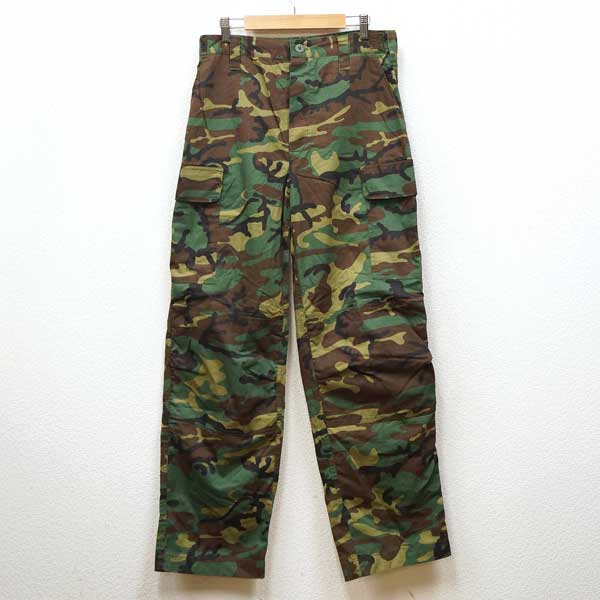 【中古】新品同様◆実物 シンガポール軍 リーフパターン カーゴパンツ ミリタリー ユーロ 迷彩 カモフラ アーミー USED 古着
