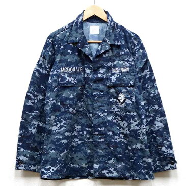 【中古】美品◆実物 米海軍 最新現用 NWU デジタルカモ ジャケット ワッペン2個付き♪US NAVY アメリカ軍 US 戦闘服 迷彩 ミリタリー カモフラ 軍用 軍物