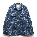 【中古】良好品◆実物 米海軍 NWU デジタルカモ ジャケット ワッペン4個付き♪US NAVY アメリカ US 戦闘服 迷彩 ミリタリー カモフラ 軍用