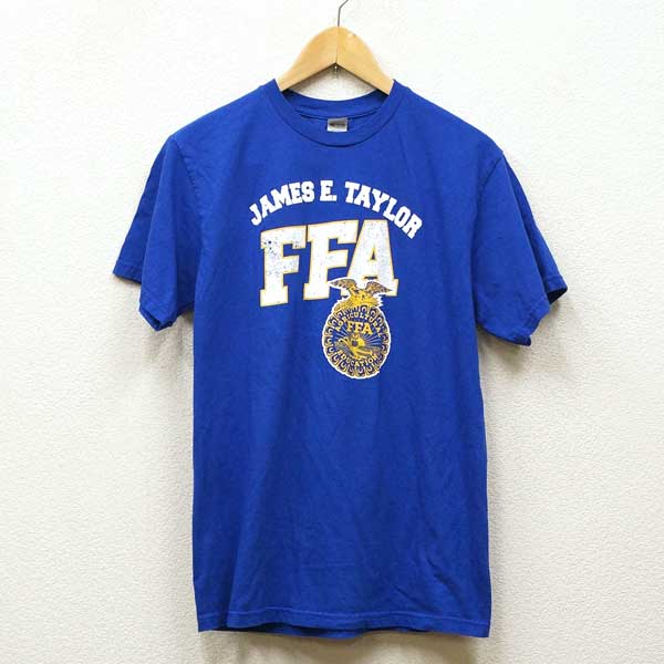 【中古】GILDAN製 ミリタリー Tシャツ ブルー ミリタリー 半袖 アメリカ アーミー USED 古着