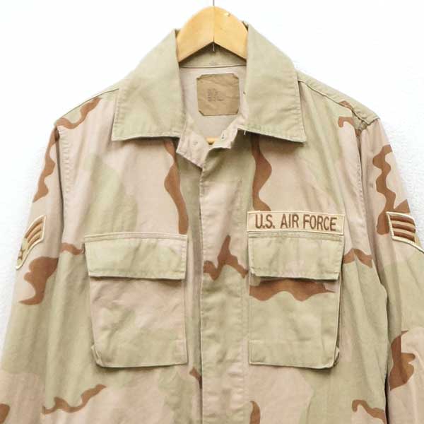 【中古】良好品◆実物 米軍 3Cカラー デザートカモ BDU ジャケット ワッペン付き 1990年製 迷彩 ARMY ミリタリー DESERT CAMO アメリカン アーミー NYCO コンバット 古着 USED