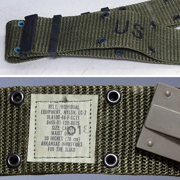 新品◆実物 米軍 LC-2型 ピストルベルト クリック式 オリーブ デッドストック 強化ナイロン素材 OD 装備用 ミリタリー アーミー 軍用 VINTAGE