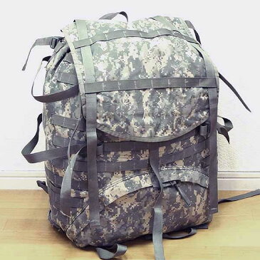 【軍物ジャンク品】【中古】◆実物 米軍 MOLLE II パックシステム ラージリュックサック ACUデジタル カモフラージュ 大型アサルトパック♪バッグ ナイロン ミリタリー 軍物 アウトドア 訳あり