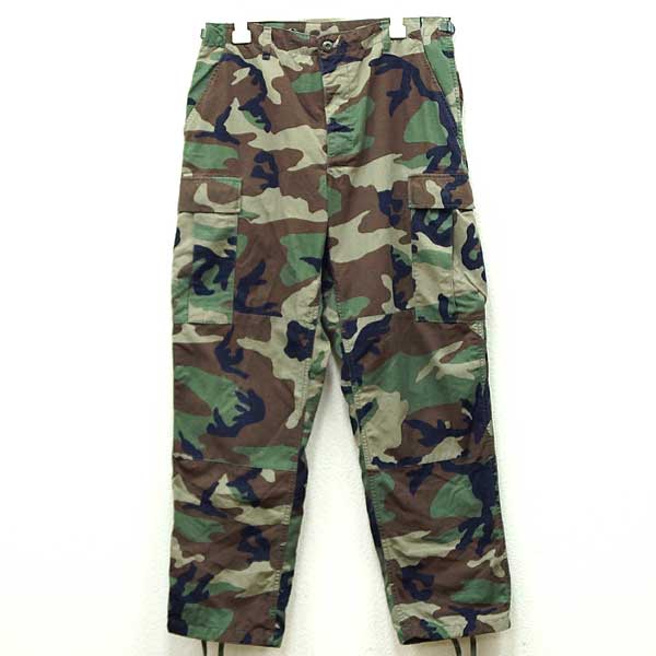 【中古】◆実物 米軍 ウッドランドカモ BDU リップストップ生地 カーゴパンツ♪ミリタリー US ARMY 迷彩 アメリカ コンバット 軍パン サバイバルゲーム アウトドア サバゲー