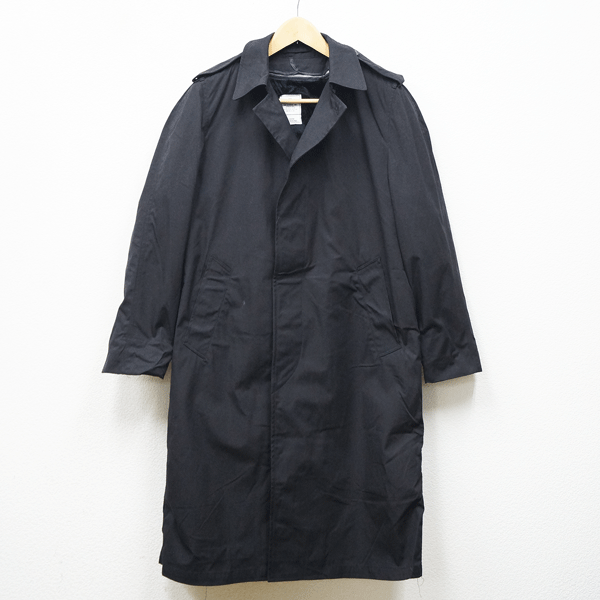 【軍物ジャンク品】【中古】◆実物 米海軍 US NAVY オールウェザーコート ステンカラーコート 脱着式ライナー付 1980年代 防水加工 ブラック♪ミリタリー アーミー ARMY ヴィンテージ USED 古着 VINTAGE 訳あり