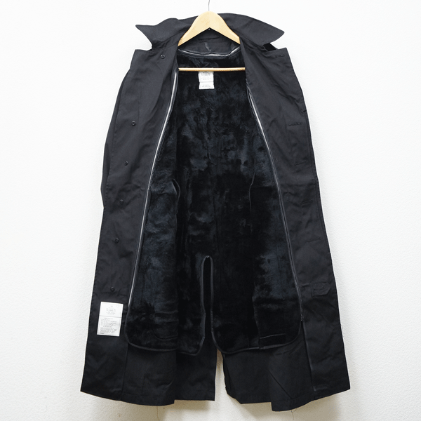 【中古】美品◆実物 米海軍 US NAVY オールウェザーコート 脱着式ライナー付 ステンカラーコート 1980年代 防水加工 ブラック ミリタリー アーミー ARMY 軍物 ヴィンテージ 古着