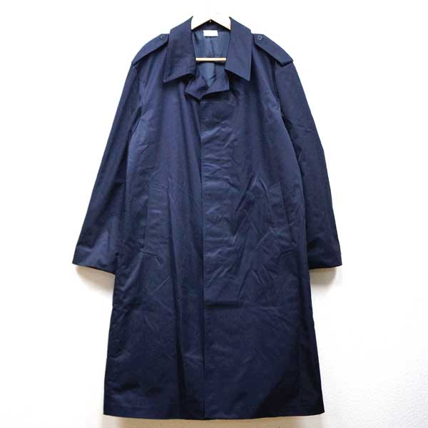 新品◆実物 フランス軍 ステンカラーコート ネイビー デッドストック♪レインコート ミリタリー 防水 軍物 放出品 ユーロ