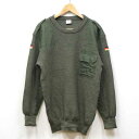 【中古】良好品◆実物 ドイツ軍 コマンドセーター オリーブ ウール ミリタリー BW 胸ポケット ワッペン付き 野戦用 放出品 USED 古着