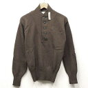 【中古】美品同様◆実物 米軍 5ボタン ハイネック セーター 1990年代 ヘンリーネック♪ミリタリー ニット 軍用 軍物 長袖 ウール USED 古着
