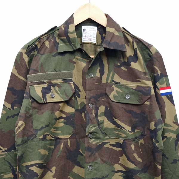 【中古】美品◆実物 オランダ軍 フィールドシャツ DPMカモ 国旗章付き 迷彩 ミリタリー アーミー ユーロサープラス 長袖 USED 古着 VINTAGE 90s