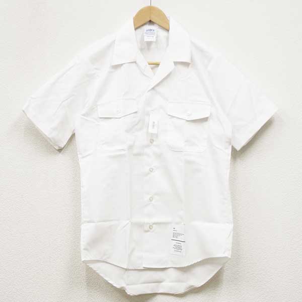 新品◆実物 米海軍 DSCP製 ホワイトシャツ♪ミリタリー デッドストック ドレスシャツ マリン アーミー 半袖 アメリカ 放出品 ワークシャツ