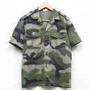 【中古】新品同様◆実物 フランス軍 半袖シャツ CCEカモ チャドシャツ ミリタリー 半袖 アーミー カモフラージュ 放出品 ワーク 古着 USED