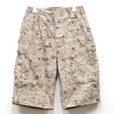 【中古】◆実物 米海軍 USMC MARPAT(マーパット) デジタルカモ ピクセル デザート カーゴハーフパンツ♪ミリタリーショーツ BDU 迷彩 US ARMY コンバット アメリカ