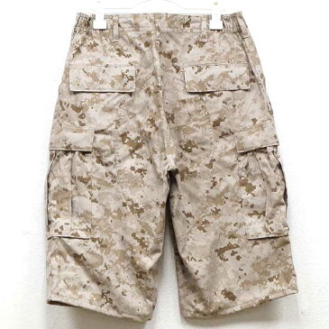 【中古】◆実物 米海軍 USMC MARPAT(マーパット) デジタルカモ ピクセル デザート カーゴハーフパンツ♪ミリタリーショーツ BDU 迷彩 US ARMY コンバット アメリカ
